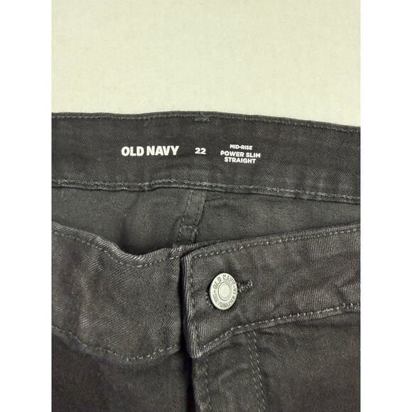 Old Navy Mid-Rise Power Slim Straight - Plus Size 22 black - Picture 2 of 7